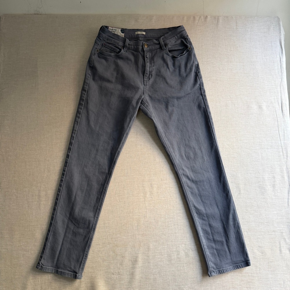 Marine Layer 5-Pocket Pant Athletic Fit Grey Denim Cotton Blend Coastal